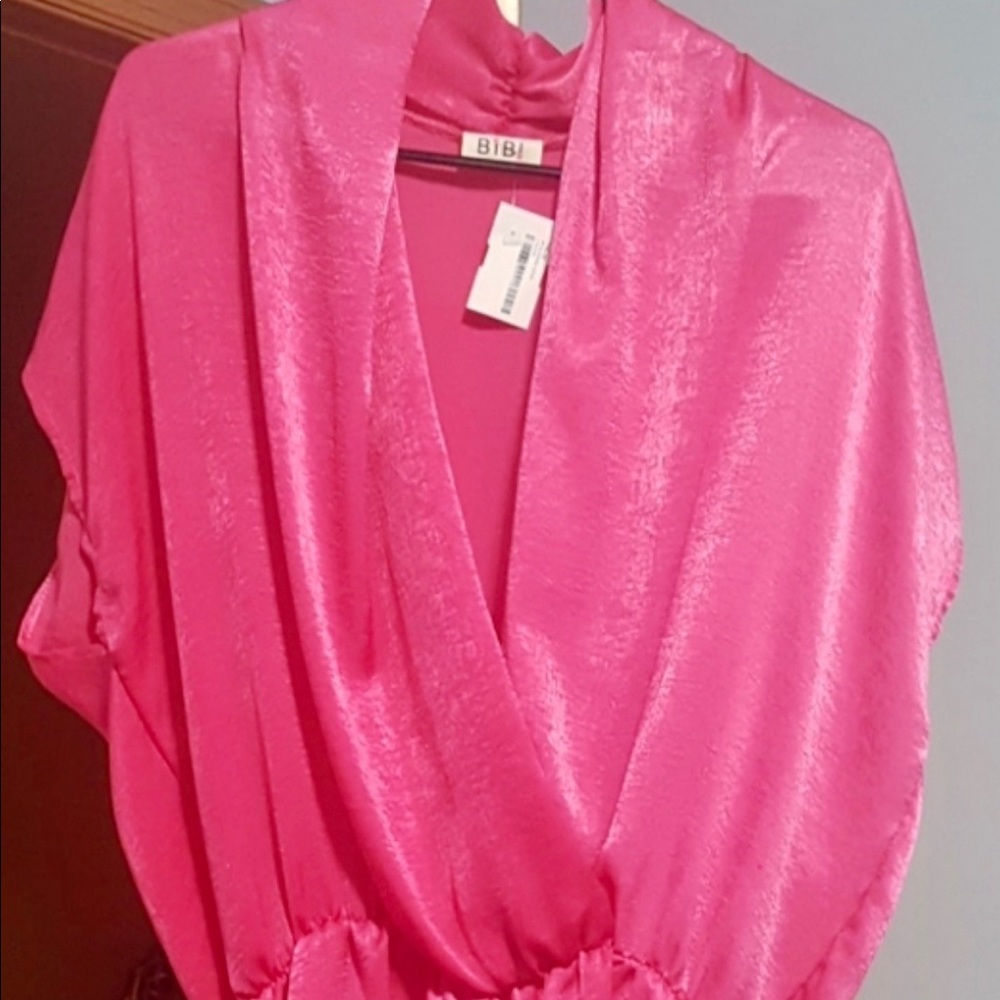 Silky pink romper!